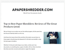 Tablet Screenshot of apapershredder.com